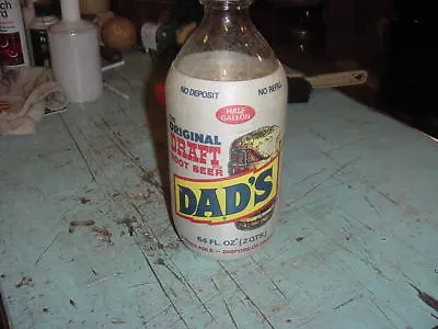 VINTAGE RARE 64oz 2 QT GLASS BOTTLE STYROFOAM FOAM DADS ROOT BEER PROP ART • $25