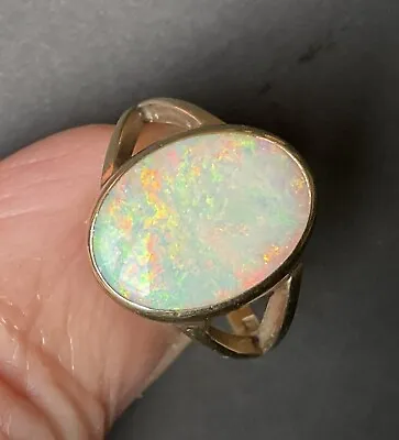 Vintage 1969 9ct Gold Opal Ring. Size M • £215