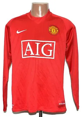 Manchester United 2007/2009 Home Football Shirt Nike Size M Long Sleeve • $141.89