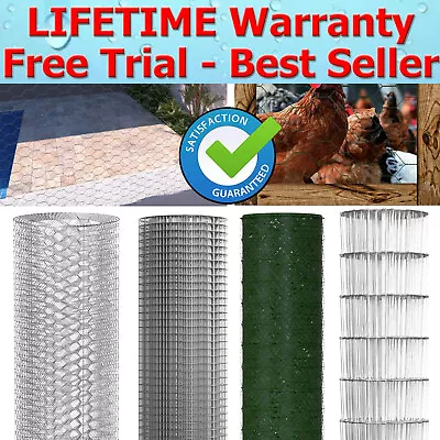 Galvanised PVC Welded Wire Mesh Garden Pet Dog Bird Aviary Rabbit Hutch Fencing • £7.70