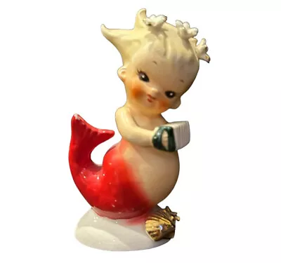 Bradley Mermaid Baby Playing Accordian Red Tail Made Japan 50s Rare HTF Vintage • $214.99