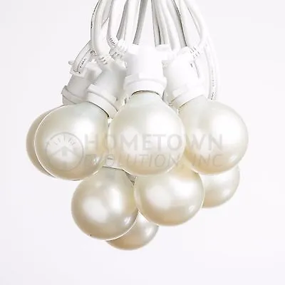 G50 White Pearl Globe C9 Commercial White String Lights (100' 50' And 25') • $179.95