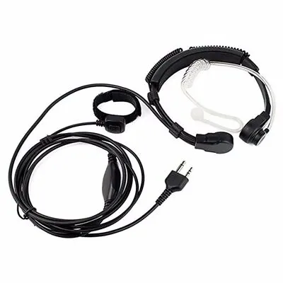 Military Throat Microphone Headset Earpiece Mic PTT For Midland Radio G5 G7 G9 • $19.38