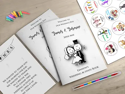 Personalised Childrens Kids Wedding Activity Pack Book Favour With Stickers A14 • £2.50