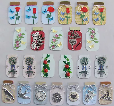 Handmade Mason Jar Embellishments 24 Scrapbooking Junk Journals Cards Tags • $4.50
