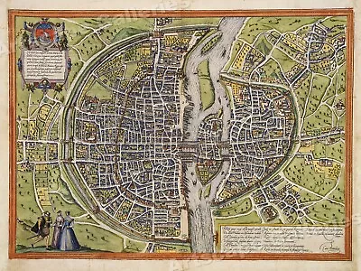 Paris 1572 Historic City Plan Vintage Map - 18x24 • $13.95