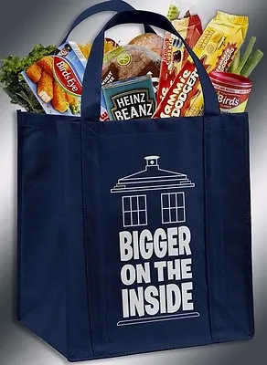 Bigger On The Inside Doctor Who TARDIS Inspired Reusable Grocery Bag • £4.77