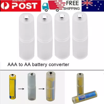 4pcs AAA To AA Size Battery Converter Adapter Batteries Holder Case Switcher AU • $8.35