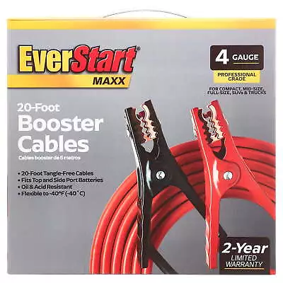 Maxx 4-Gauge Professional Grade 20-Foot Booster Cables • $25.20