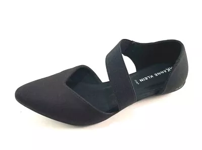 Anne Klein Orsolo Black Pointed Toe Slip On Flat Shoe • $64