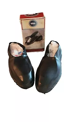 Totes Mens Black Rubber Overshoes Loafer Style Rain Snow Size XL • $19.99