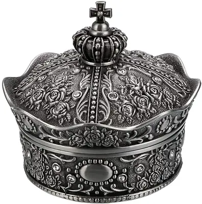 $23.32 • Buy Hipiwe Vintage Jewelry Box, Antique Crown Design Trinket Treasure Chest Storage 