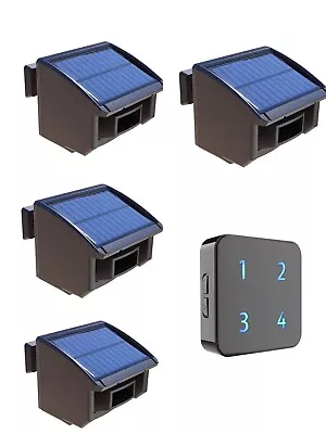 Solar Driveway Alarm System 1/4 Mile Long Transmission Range 1 Receiver+4sensors • $119.20