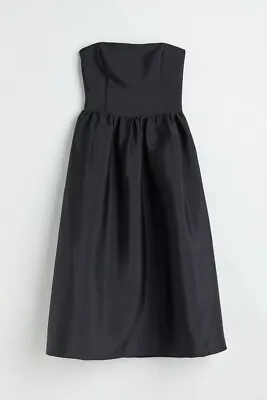 H&M Women’s Size Large Strapless Dress Cocktail Party Classic A-Line Black NWT • $39.98