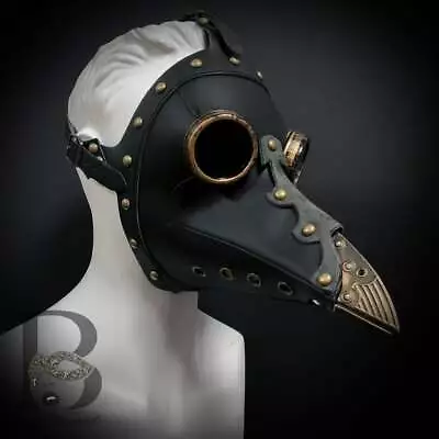 $49.95 • Buy Steampunk Plague Doctor Mask With Goggles Halloween Costume Mask [Black]