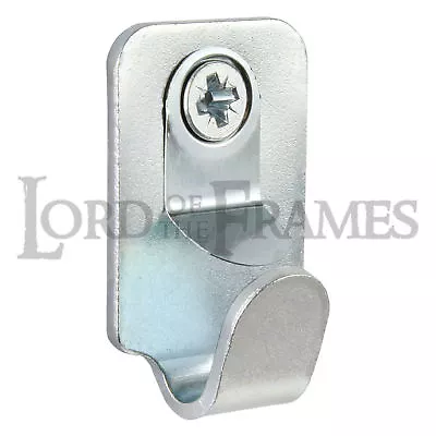 2 X Heavy Duty Steel Safety Picture Frame Mirror Canvas Hooks 15kg +Screws Plugs • £4.49