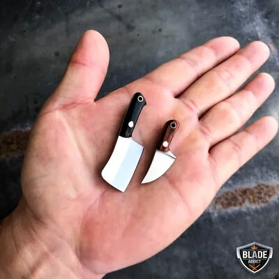 WORLDS SMALLEST WORKING FIXED BLADE KNIFE! Tiny Miniature CLEAVER Pocket Knife • $5.65