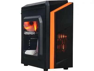 DIYPC  DIY-F2-O Black/Orange USB 3.0 Micro-ATX Mini Tower Gaming Computer Case • $39.95