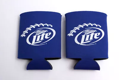 MILLER LITE Lot Of 2 Neoprene Football Beer Coolers Insulators Koozies Nice • $8.99