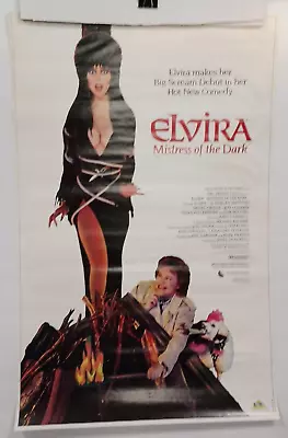 ELVIRA MISTRESS OF THE DARK 1988 ORIGINAL Video Store Horror MOVIE POSTER 22x35 • $99.99