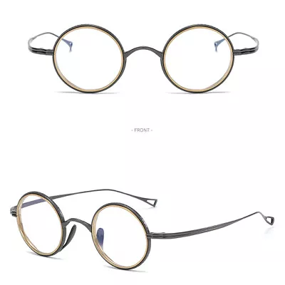 1 Pair Titanium Glasses Frames Lightweight Round Eyeglasses Frames Demo Lens W • $34.19