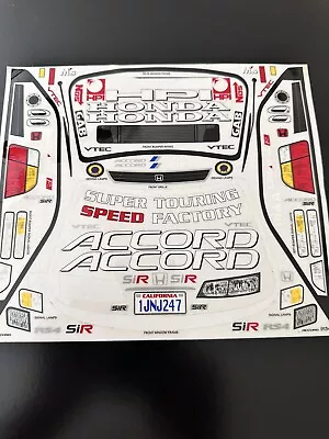 Hpi Honda Accord Decal/sticker Sheet 1/10 Rc 9134 • $17.89