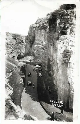 UNUSUAL OLD R/P POSTCARD - CHEDDAR GORGE - SOMERSET 1957 Vintage Cars • £1.89