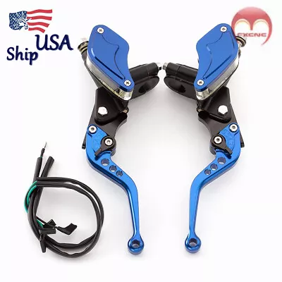 CNC 7/8  22mm Motorcycle Master Cylinder Reservoir Brake Clutch Hydraulic Levers • $45.99