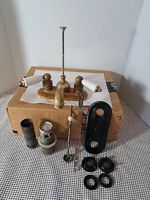 Vintage Brass Bathroom - Kitchen Sink Faucet With Porcelain Hot / Cold Handles • $52