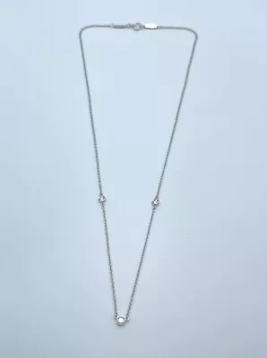 Tiffany & Co. Elsa Peretti Platinum Diamond By The Yard Necklace   (16 Inches) • $1950