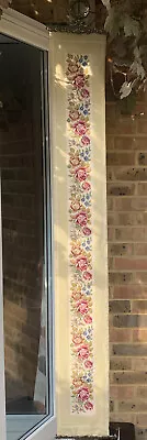 £30 • Buy Vintage Tapestry Embroidered Bell Pull With Brass Fitting Wall Hanging Antique