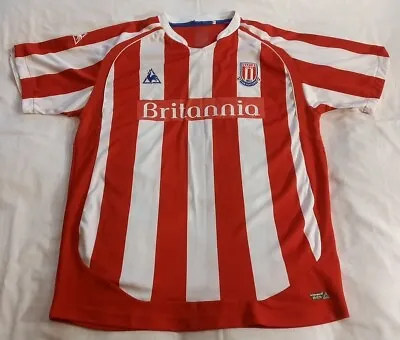 Stoke City Fc 2009-2010 Mens Home Football Shirt Size L Le Coq Sportif • £19.99