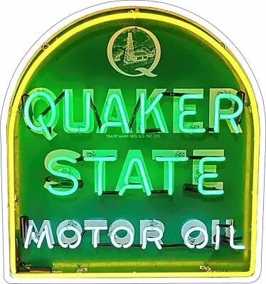 $59.95 • Buy Quaker State Oil Laser Cut Advertising Neon Image Metal Sign (not Real Neon) 
