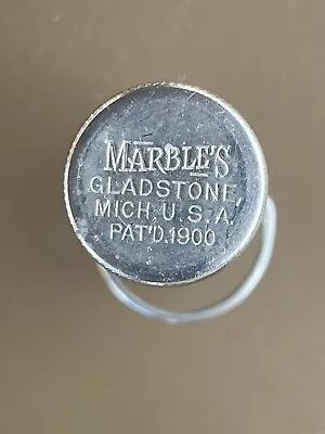 Original VINTAGE ANTIQUE Patent 1900 Marbles Match Safe Gladstone Michigan LQQK • $50