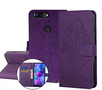 $6.95 • Buy One Plus 5T Embossed Pu Leather Wallet Case Floral & Tiger