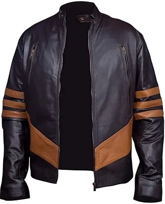X-Men Wolverine Logan Stylish Hugh Jackman Black Biker Leather Jacket • $138.95