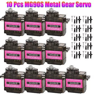 1/10/12 Pcs Metal Gear High Speed 9g Micro Servo Motor MG90S RC Helicopter Plane • $8.27