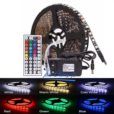 5050 RGB LED Strip Black PCB DC12V 60LED/M Flexible Light Tape & Controller Kit • $11.85