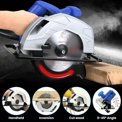 Electric Circular Saw Heavy Duty Wood Metal DIY Cutting 1650W Blade Power Tools • £32.99