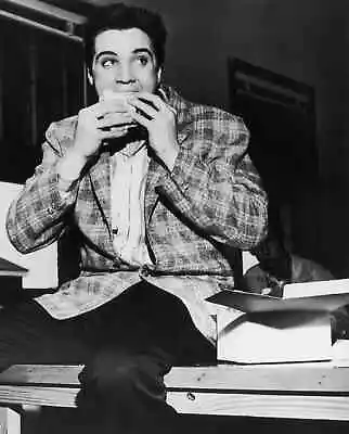 Elvis Presley The King Eating A Sandwich Publicity Picture Photo 8.5  X 11  • $12.50