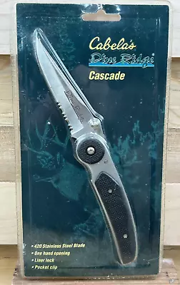 Cabela's Pine Ridge Cascade Folding Knife Black & Silver Pocket Knife 3 3/4  New • $19.65