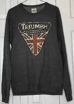 Lucky Brand Triumph Motorcycle Sweatshirt Size Small Gray • $21.99