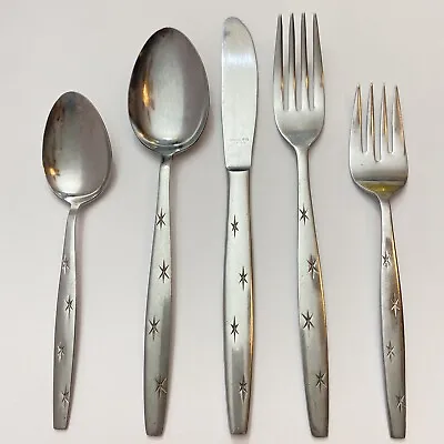 5 Pc Set MCM Stainless Flatware Starburst Atomic Age Retro Astro Utensil Japan • $19.75