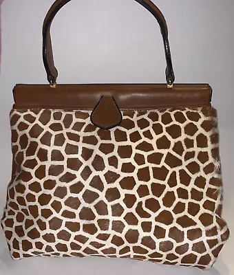 Vintage Italian Leather Giraffe Pattern Handbag B. Altman And Co. New York NY • $143.99