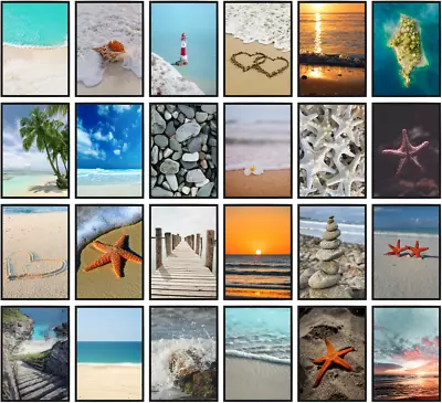 £14.39 • Buy Beach Prints Coastal Wall Art Sea Pictures Nature Ocean Bathroom Print Only