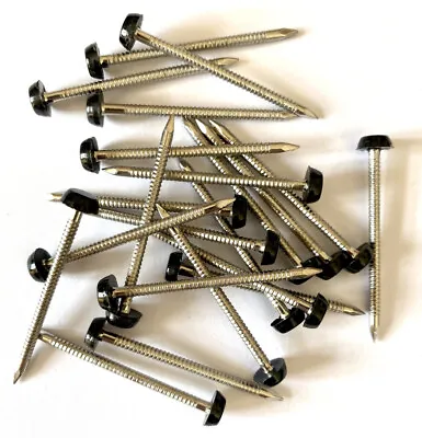 £3.39 • Buy 50 X 40mm Black UPVC Plastic Headed Pins Nails Poly Top A4 Stainless Steel