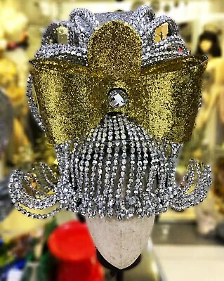 Da NeeNa H1026  Giant Bow Vegas Burlesque Cabaret Stage Showgirl Drag Headdress • $230.87