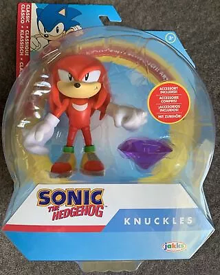 Sonic The Hedgehog CLASSIC KNUCKLES W/ Purple Chaos Emerald 4  Figure NEW! • $22