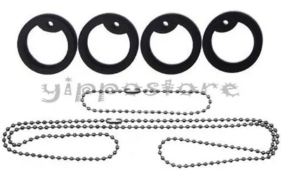 Military Army Dog Tag Tune Up  Kit W/ Stainless Steel Chains & Black Silencers • $4.95