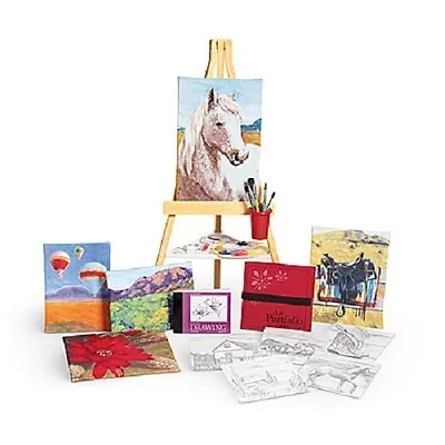 American Girl Saige's PAINTING SET Easle Paint Brushes Art For SAIGE DOLL Sage • $135.25